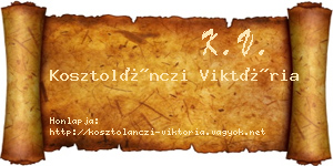 Kosztolánczi Viktória névjegykártya